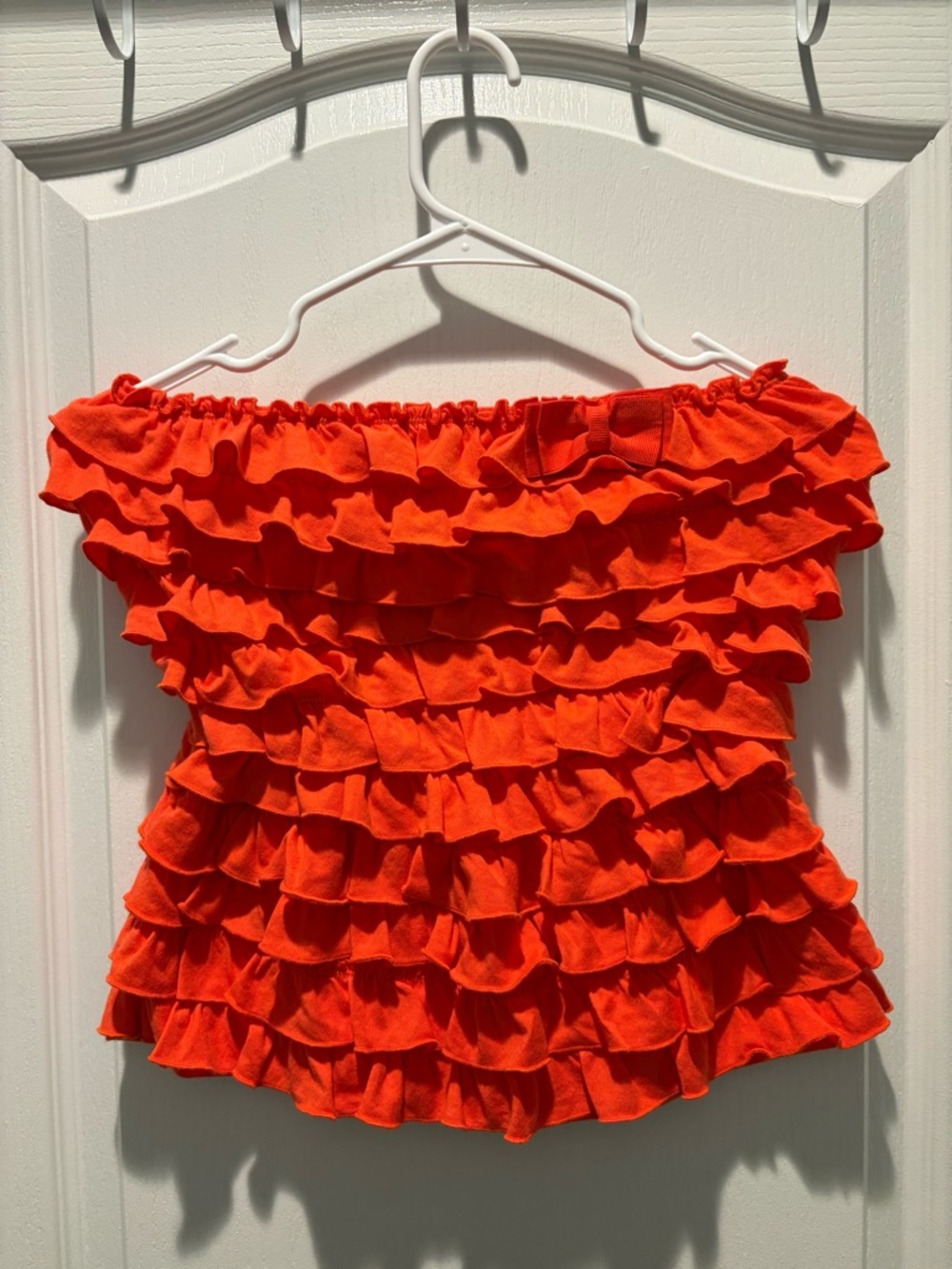Y2k hollister frilly orange tube top